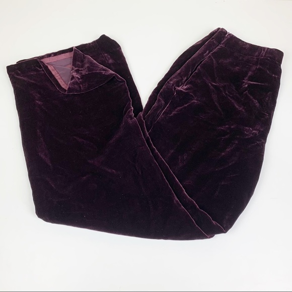 purple velvet pants